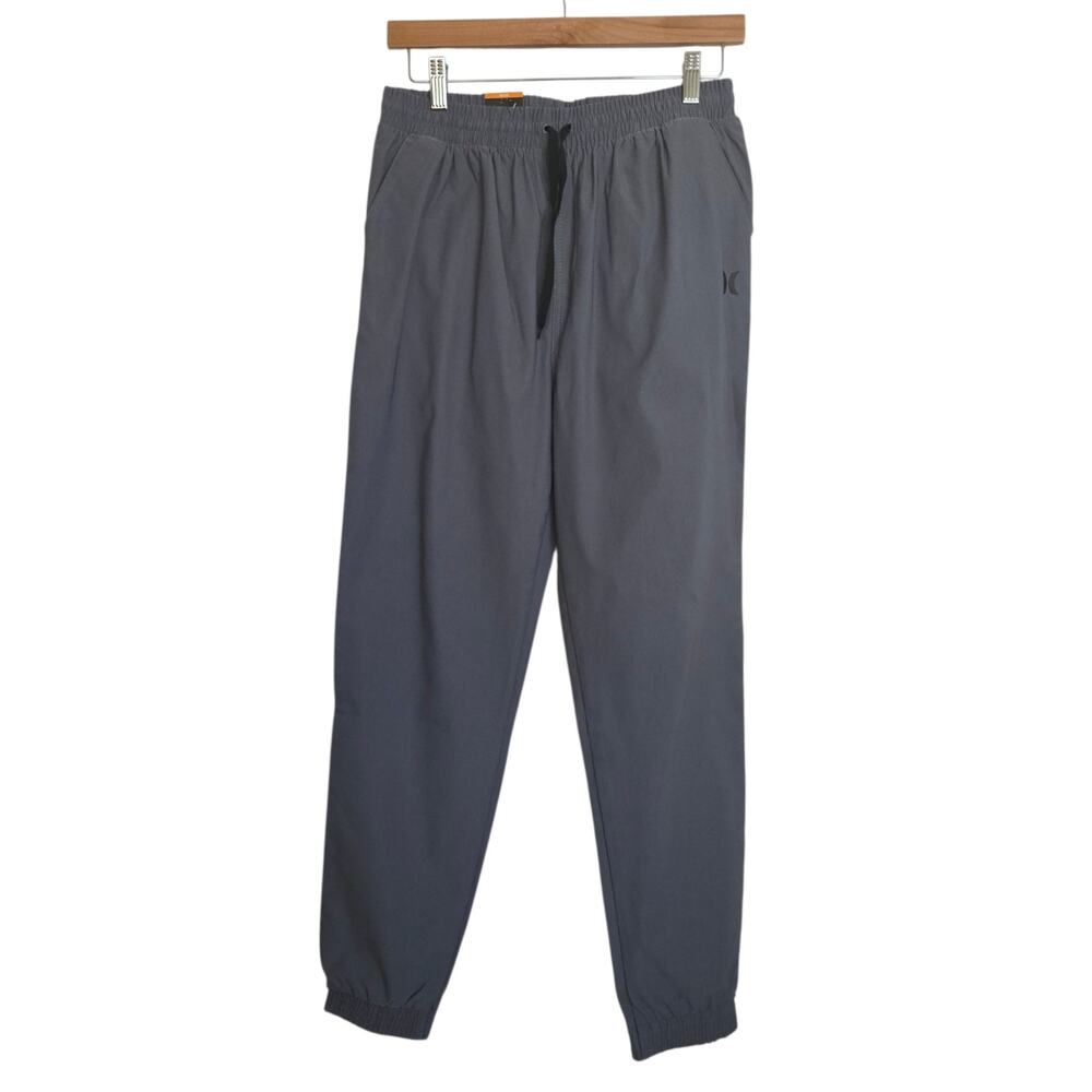 NEW Hurley Youth Boys Sz 18-20 Gray Tapered Fit Jogger Pockets Elastic Waist